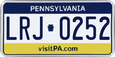 PA license plate LRJ0252