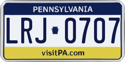 PA license plate LRJ0707