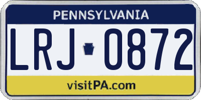 PA license plate LRJ0872