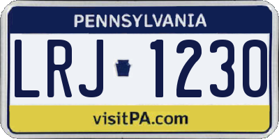 PA license plate LRJ1230