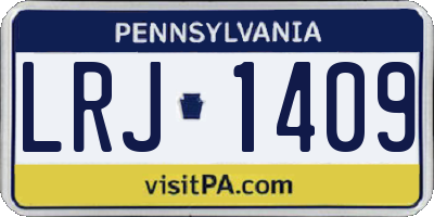 PA license plate LRJ1409