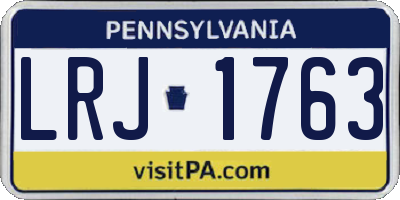 PA license plate LRJ1763