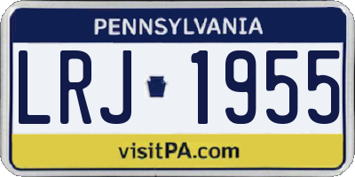 PA license plate LRJ1955
