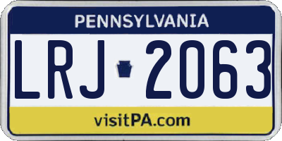 PA license plate LRJ2063