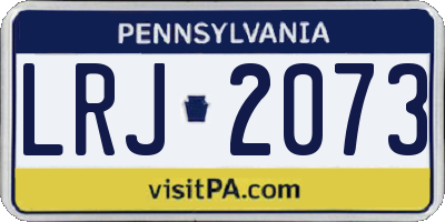 PA license plate LRJ2073