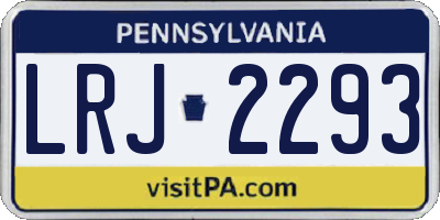 PA license plate LRJ2293