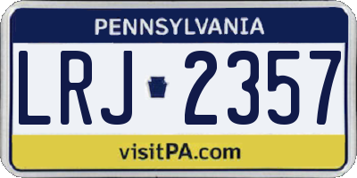 PA license plate LRJ2357