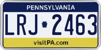 PA license plate LRJ2463