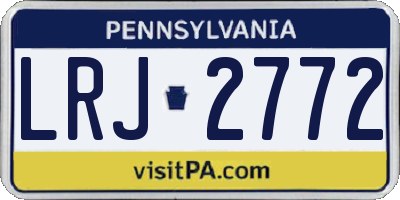 PA license plate LRJ2772