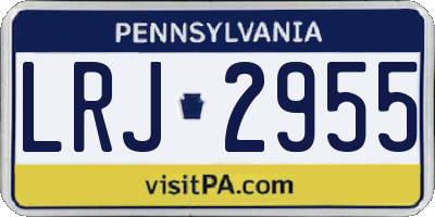 PA license plate LRJ2955