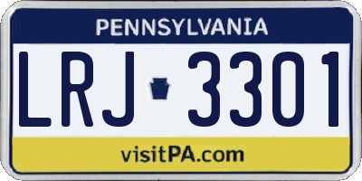PA license plate LRJ3301