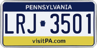 PA license plate LRJ3501