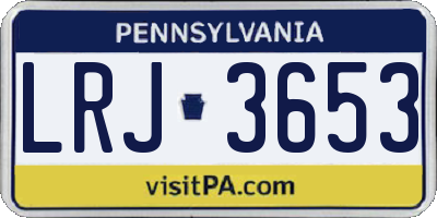 PA license plate LRJ3653