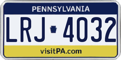 PA license plate LRJ4032