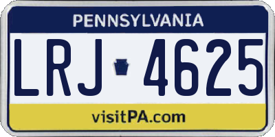 PA license plate LRJ4625