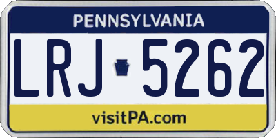PA license plate LRJ5262