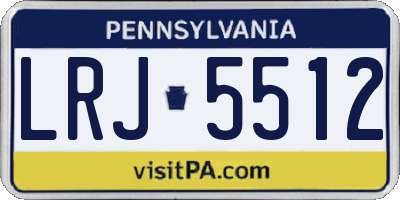 PA license plate LRJ5512