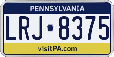 PA license plate LRJ8375