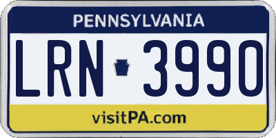 PA license plate LRN3990