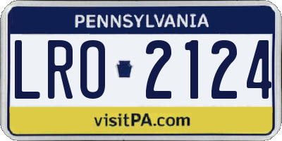 PA license plate LRO2124