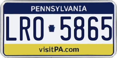 PA license plate LRO5865