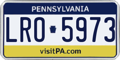 PA license plate LRO5973