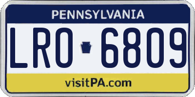 PA license plate LRO6809