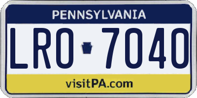 PA license plate LRO7040