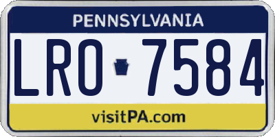 PA license plate LRO7584