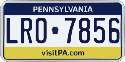 PA license plate LRO7856