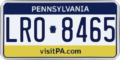 PA license plate LRO8465