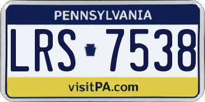 PA license plate LRS7538