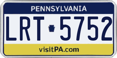 PA license plate LRT5752