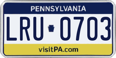 PA license plate LRU0703