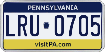 PA license plate LRU0705