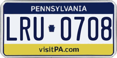 PA license plate LRU0708