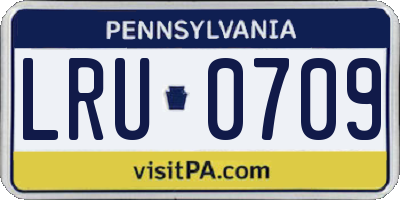 PA license plate LRU0709