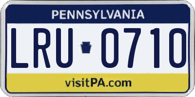 PA license plate LRU0710