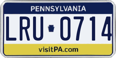 PA license plate LRU0714