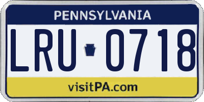 PA license plate LRU0718