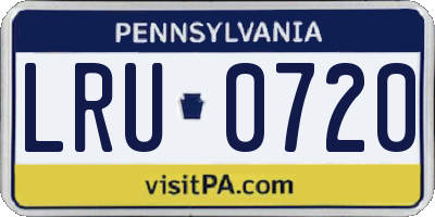 PA license plate LRU0720