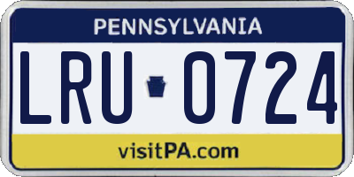 PA license plate LRU0724