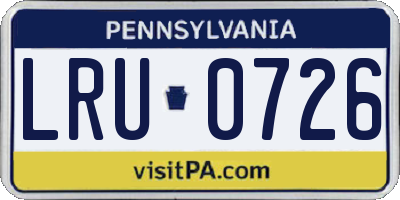 PA license plate LRU0726