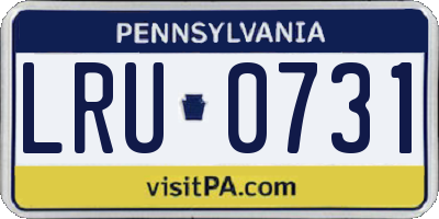 PA license plate LRU0731