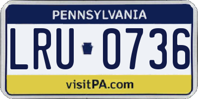 PA license plate LRU0736