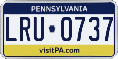 PA license plate LRU0737