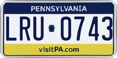PA license plate LRU0743