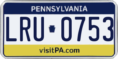 PA license plate LRU0753