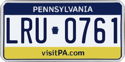 PA license plate LRU0761