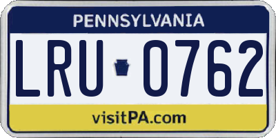 PA license plate LRU0762